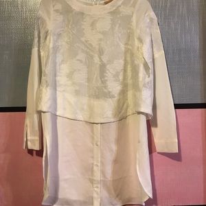 Comme white pattern mini dress!